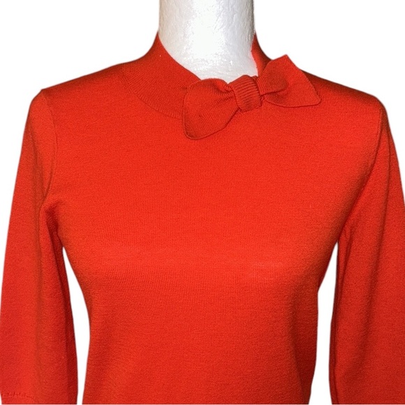 Kate Spade Red Orange Bow Detail Cashmere Blend Sweater - S - Picture 5 of 13